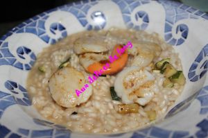 Recette Risotto aux saint-jacques et courgette