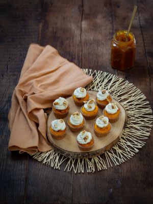 Recette Financiers au potimarron et chantilly au bleu