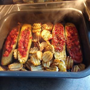 Recette Barquette courgette et sa patate douce au COMBI NINJA