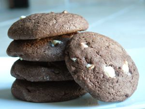 Recette Cookies chocolat, pépites chocolat noir et chocolat blanc