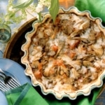 Recette Quiche aux pleurotes et au jambon dans un plat à four