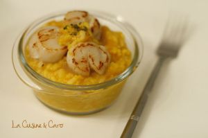 Recette St Jacques et Risotto au Potiron