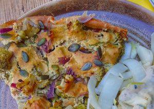 Recette Quiche aux légumes, appareil au yaourt de soja et moutarde douce (vegan)