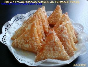 Recette Briwat samoussas sucres au fromage frais