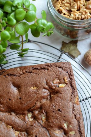 Recette Brownie au beurre de cacahouète et noix #sans beurre #sans lait #sans oeuf - végan