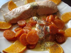 Recette Pavé de saumon savoureux aux carottes et crème clémentine (facile en 9 étapes)