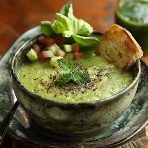 Recette Soupe froide de concombre et menthe : Recette facile et rafraîchissante
