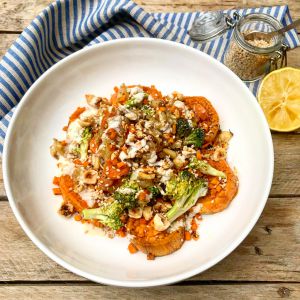 Recette Ma salade vegan de patates douces et légumes d'hiver