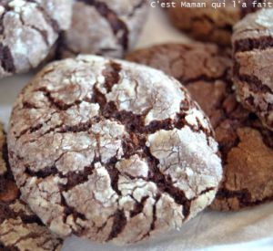 Recette Crinkles au chocolat - cookies craqueles au chocolat