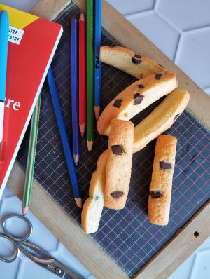 Recette C'est la rentrée !!!! Madeleines longues aux pépites de chocolat