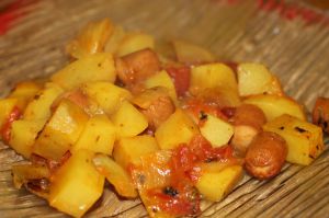 Recette Pommes de terre au knackis au cookeo