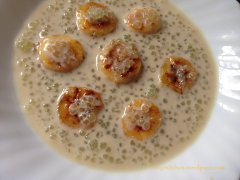 Recette Dessert sucré aux topicas et banane (vegan, sans gluten) / Chè chuối bột báng sữa hạt thuần chay