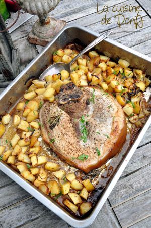 Recette Rouelle de porc cuite au four à la moutarde de Meaux