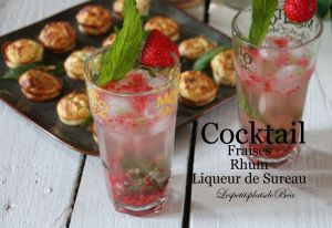 Recette Cocktail, rhum, liqueur de fleurs de sureau et fraises