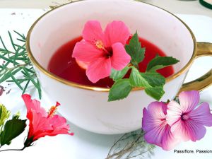 Recette Infusion chaude fleurs d'hibiscus / romarin / thym / citron