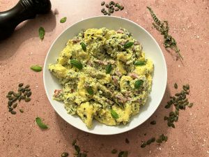 Recette Tortellini à la crème de courgette et lardons