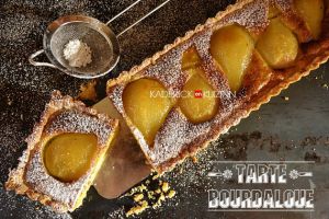 Recette Tarte bourdaloue aux poires et crème d’amandes – recette du Chef Simon