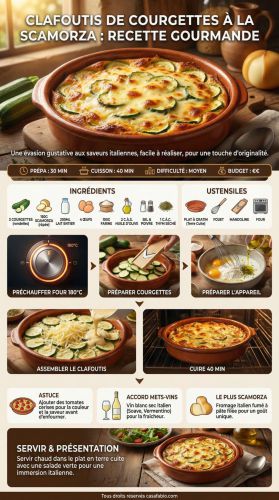 Recette Clafoutis de courgettes à la Scamorza : recette gourmande
