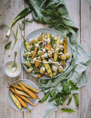 Recette Salade jardinière tiède et sauce à l’aneth