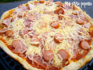 Recette Pizza jambon & knackis