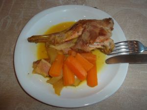 Recette Cocotte de lapin, navet boule d’or, et carottes