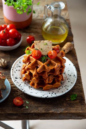 Recette Gaufres à la tomate #IG bas #vegan