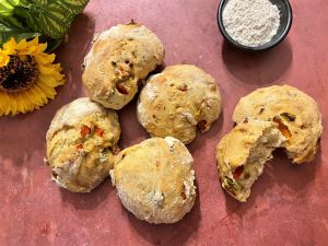 Recette Pain aux poivrons grillés et au thym