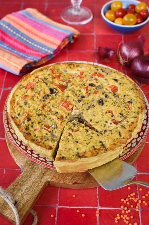 Recette Quiche lentilles corail curry coco