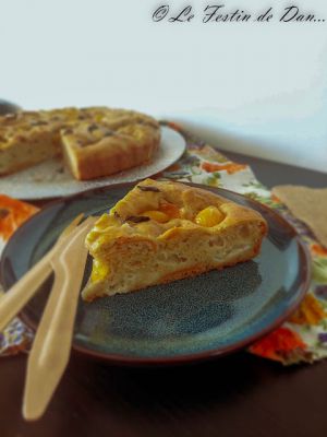 Recette Gâteau salé aux Tranches végé, Tomates poires et Feta