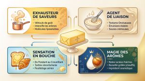 Recette Rôle du beurre en cuisine française : secrets de chefs