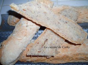 Recette Baguette sans pétrissage aux graines du boulanger