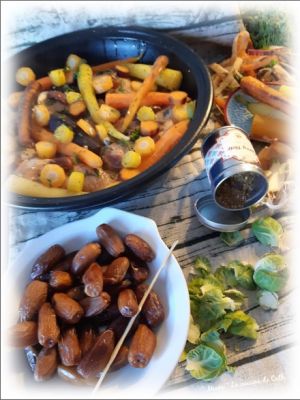 Recette ღ " Miam " Cuisses de Pintades aux carottes colorées et dattes