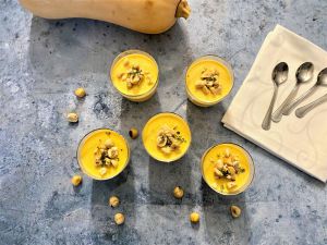 Recette Panna cotta à la courge butternut et à la noisette