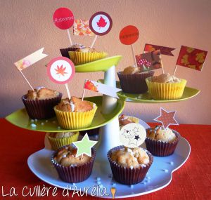 Recette Muffin au mascarpone, pommes et raisins