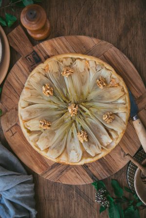 Recette Tarte tatin d’endive au chèvre et miel