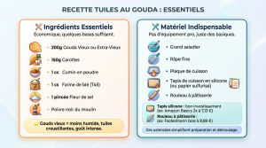 Recette Tuiles gouda carottes cumin : l’apéro croustillant