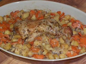 Recette Cuisse de dinde et ses pommes de terre / carottes COOKEO