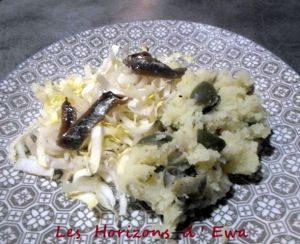 Recette Ecrasé de pommes de terre aux olives et salade d'endives