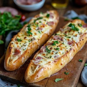 Recette Découvrez la Recette Exquise de Baguettes Farcies au Jambon et Mozzarella – Un Délice Incontournable pour votre Déjeuner!