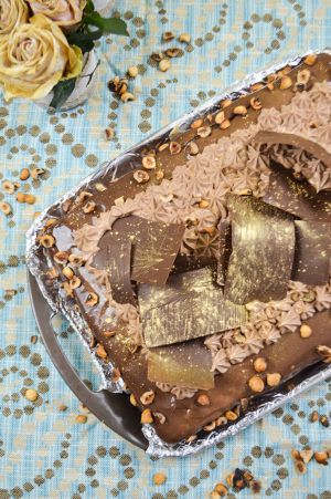 Recette Noisettine : entremet chocolat, praliné & noisettes