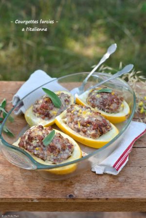 Recette Courgettes farcies parmesan et sauge