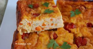 Recette Quiche sans pâte aux carottes, tomates cerises et cheddar