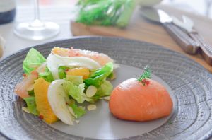 Recette Dôme aux deux saumons et sa salade de fenouil aux agrumes