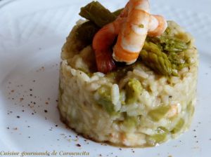 Recette Risotto aux asperges vertes et gambas