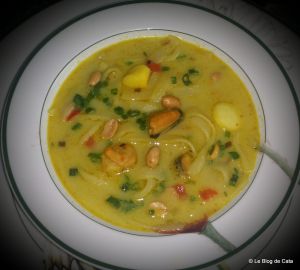 Recette Soupe  thaïe aux fruits de mer et au curry vert