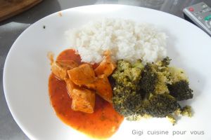Recette Mijoté de poulet au brocolis et riz au cookéo
