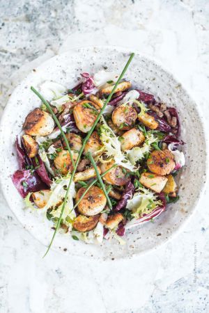 Recette Salade de noix de Saint-Jacques chicorée