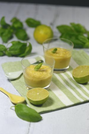 Recette Gaspacho de maïs basilic et citron vert