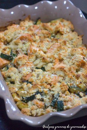 Recette Crumble de saumon et courgettes