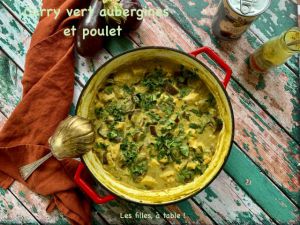 Recette Curry vert d’aubergines et poulet